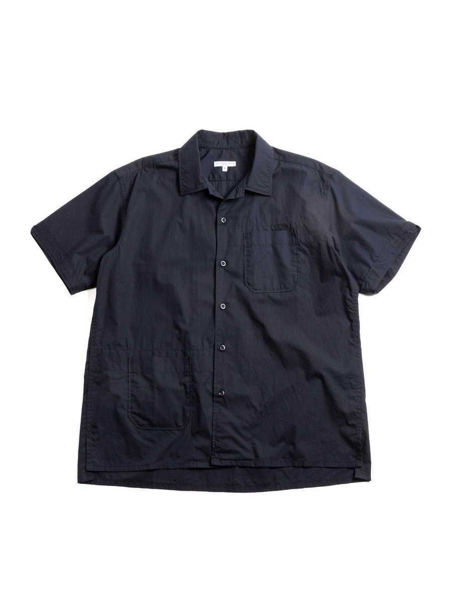 CAMP SHIRT DK. NAVY COTON BROADCLOTH