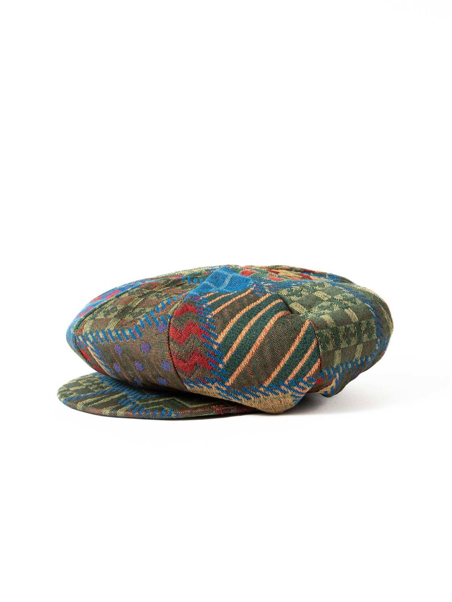 NEWSBOY CAP MULTI COLOR GEOMETRIC PW JACQUARD