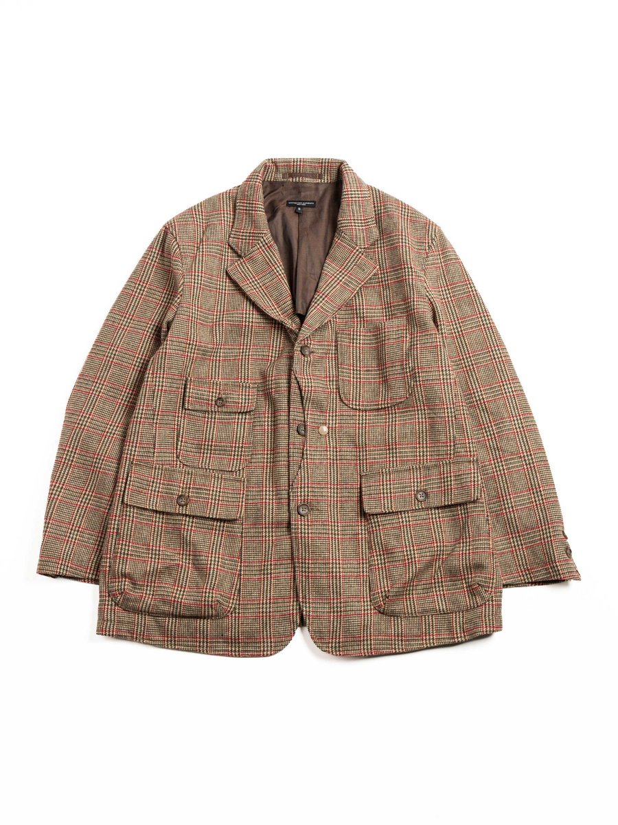UPLAND JACKET / TAN / RED WOOL POLY GLEN PLAID