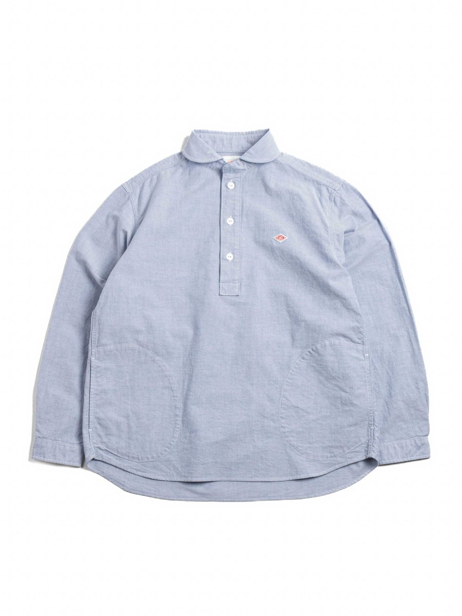 ROUND COLLAR P.O SHIRT L/S OXFORD BLUE