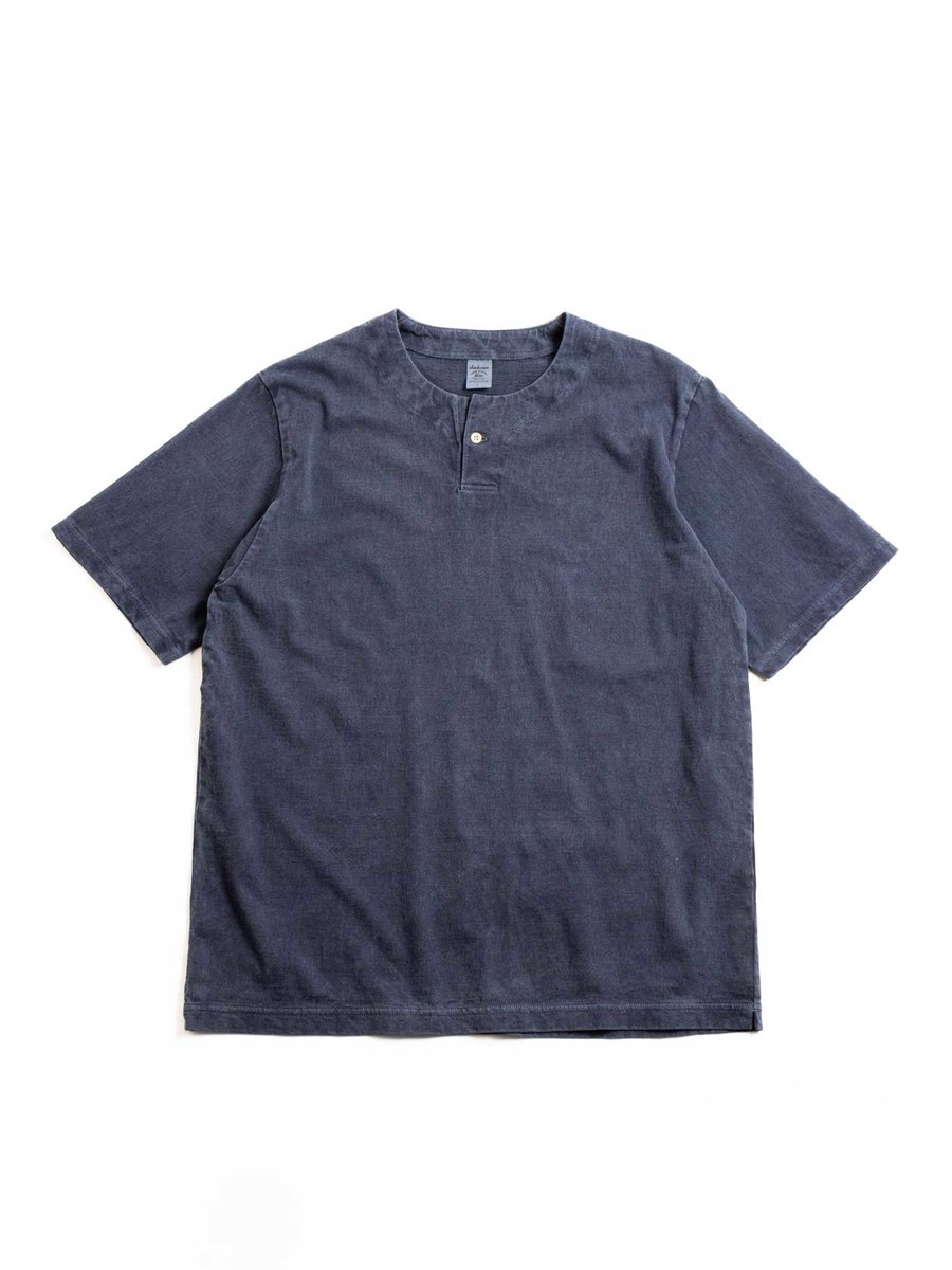 HENLEY T–SHIRT DARK FADE NAVY