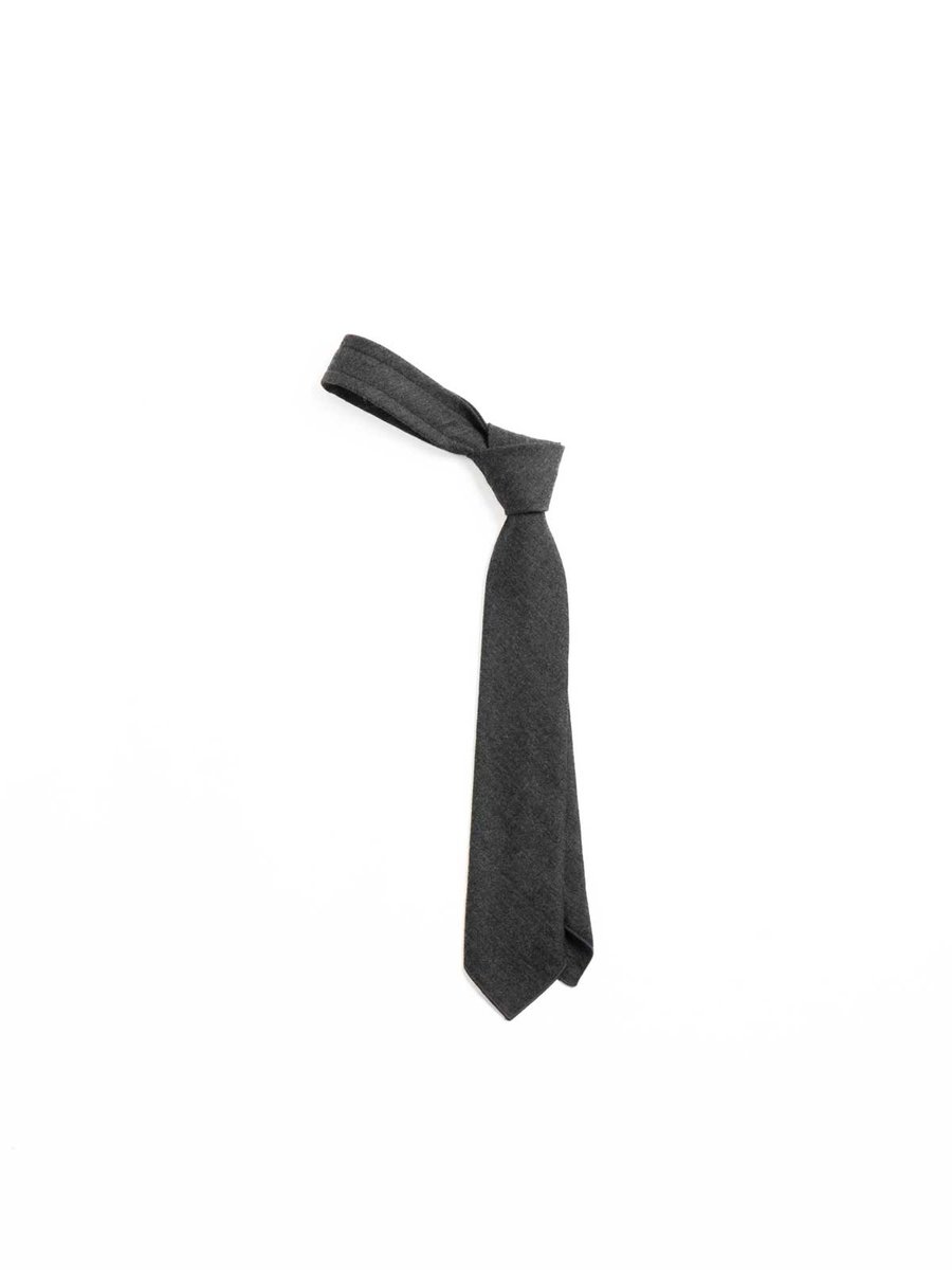 NECK TIE CHARCOAL HIGH COUNT WORSTED WOOL