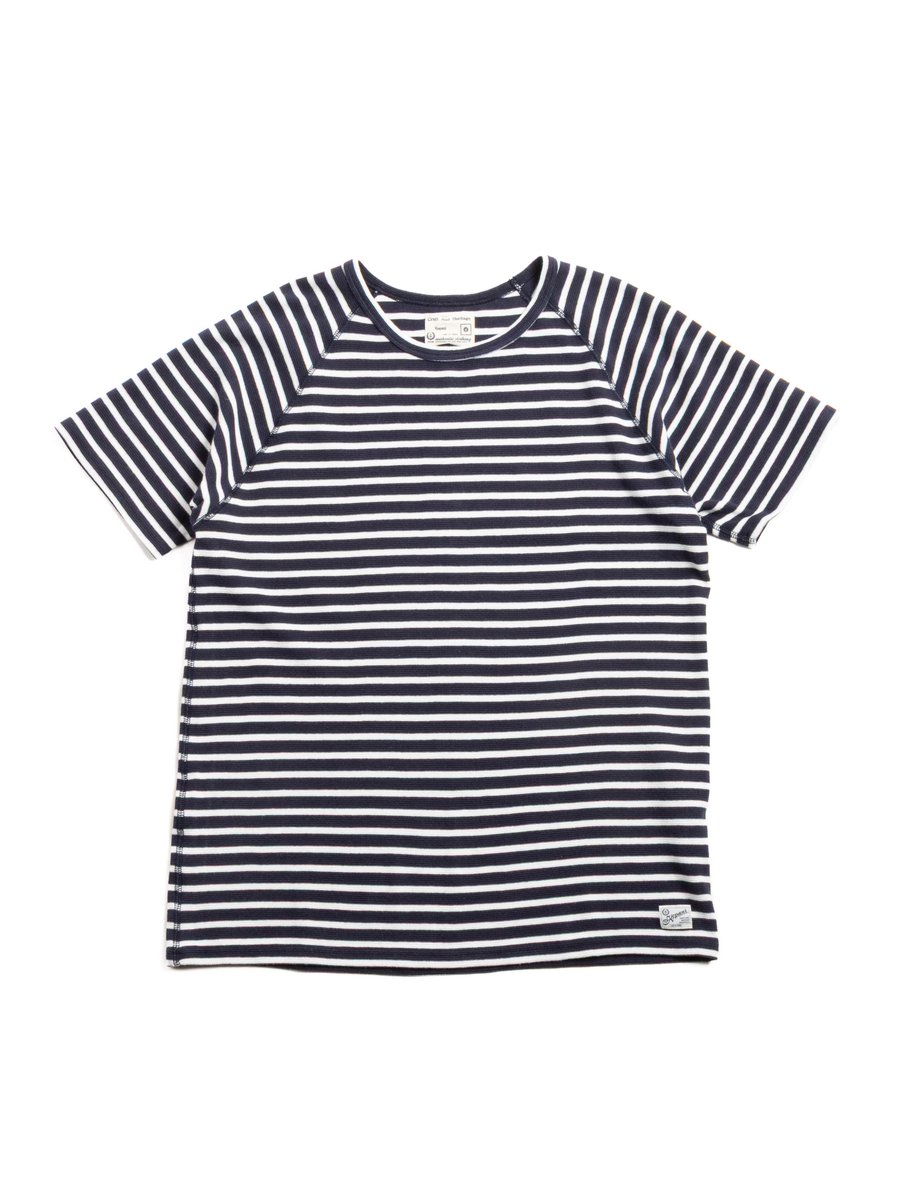 (KP9901MS) RAFFIA SPUN RIB SHORT SLEEVE T&ndash;SHIRT NAVY/WHITE