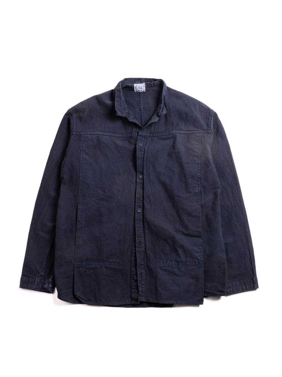 TYPE 401 PLEAT POCKET SHIRT COTTON DROP CLOTH HADAL BLUE