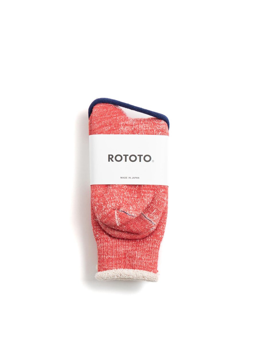 DOUBLE FACE CREW SOCKS MERINO WOOL & ORGANIC COTTON RED