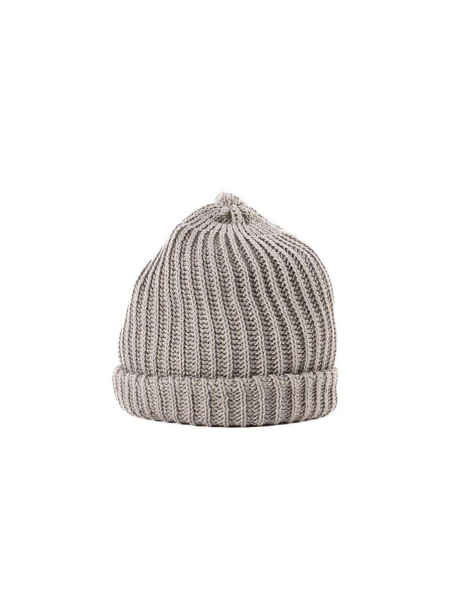 CHUNKY COTTON SHORT BEANIE GRAY