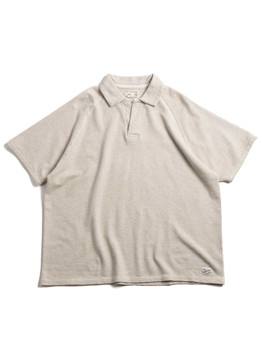 (KP2212ST) RAFFIA HEAVYWEIGHT PIQUE SKIPPER OATMEAL