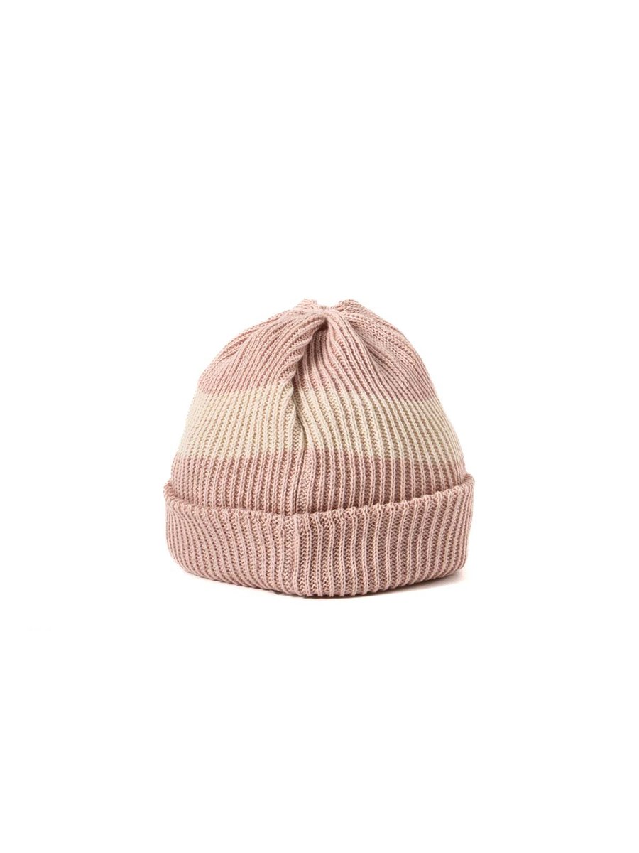 (R5164) COTTON FLUX STRIPED BEANIE SAKURA