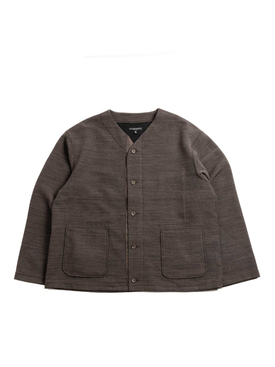 KNIT CARDIGAN TRI BLEND JERSEY KNIT BROWN 