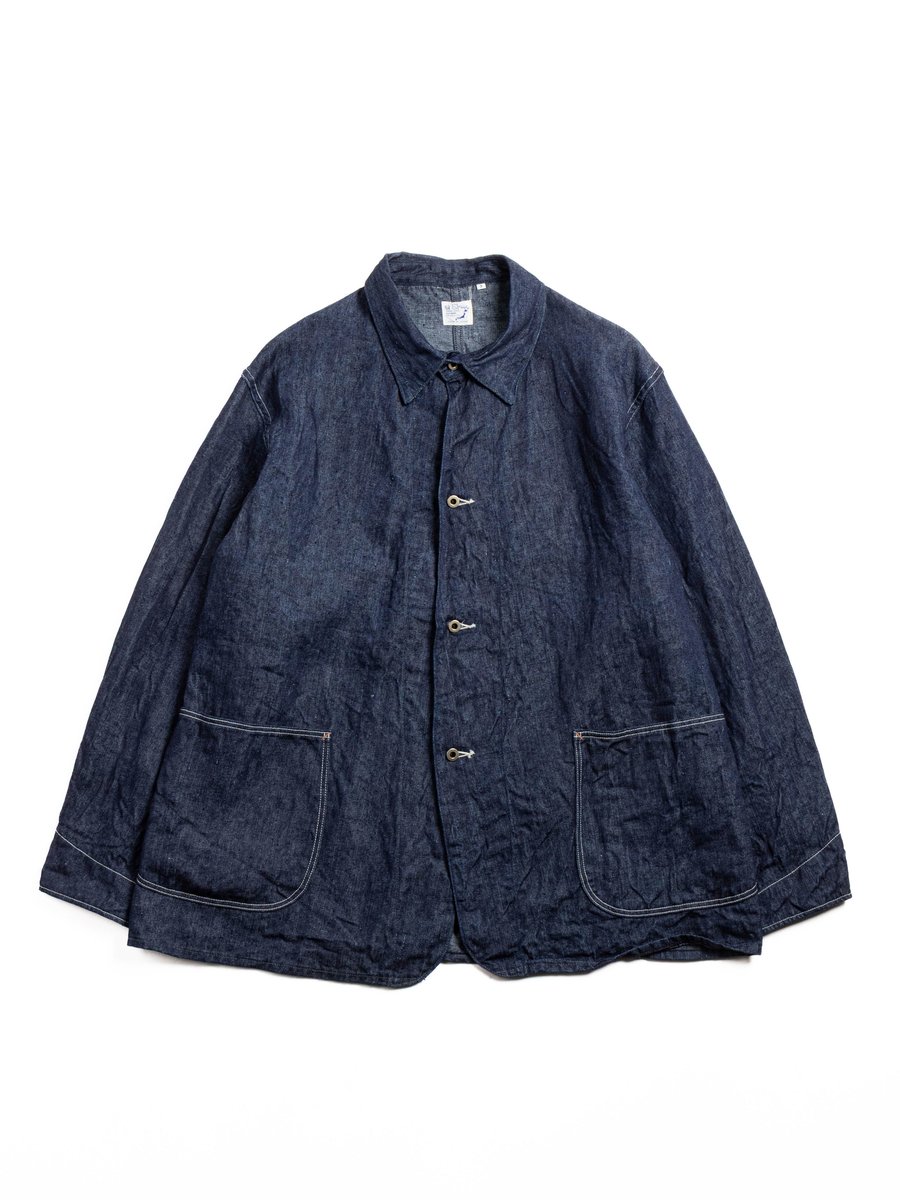 (6250&ndash;L81) WWII 40&rsquo;s LINEN DENIM COVERALL INDIGO (LOOSE FIT)