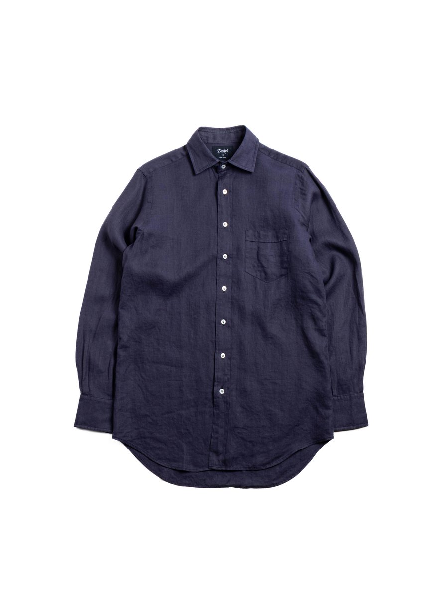 THE LINEN SUMMER SHIRT NAVY