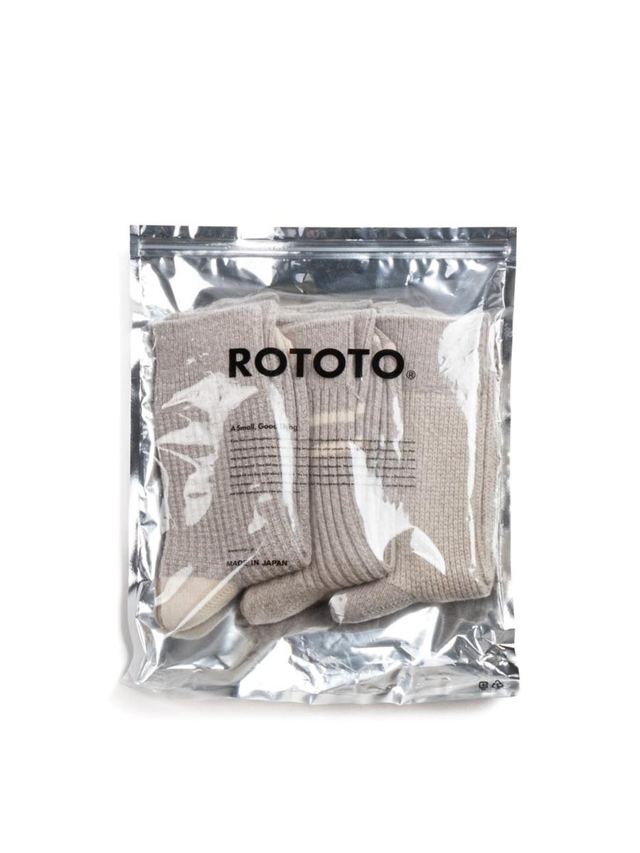 RECYCLE COTTON WOOL DAILY 3 PACK SOCKS GRAY OFF WHITE