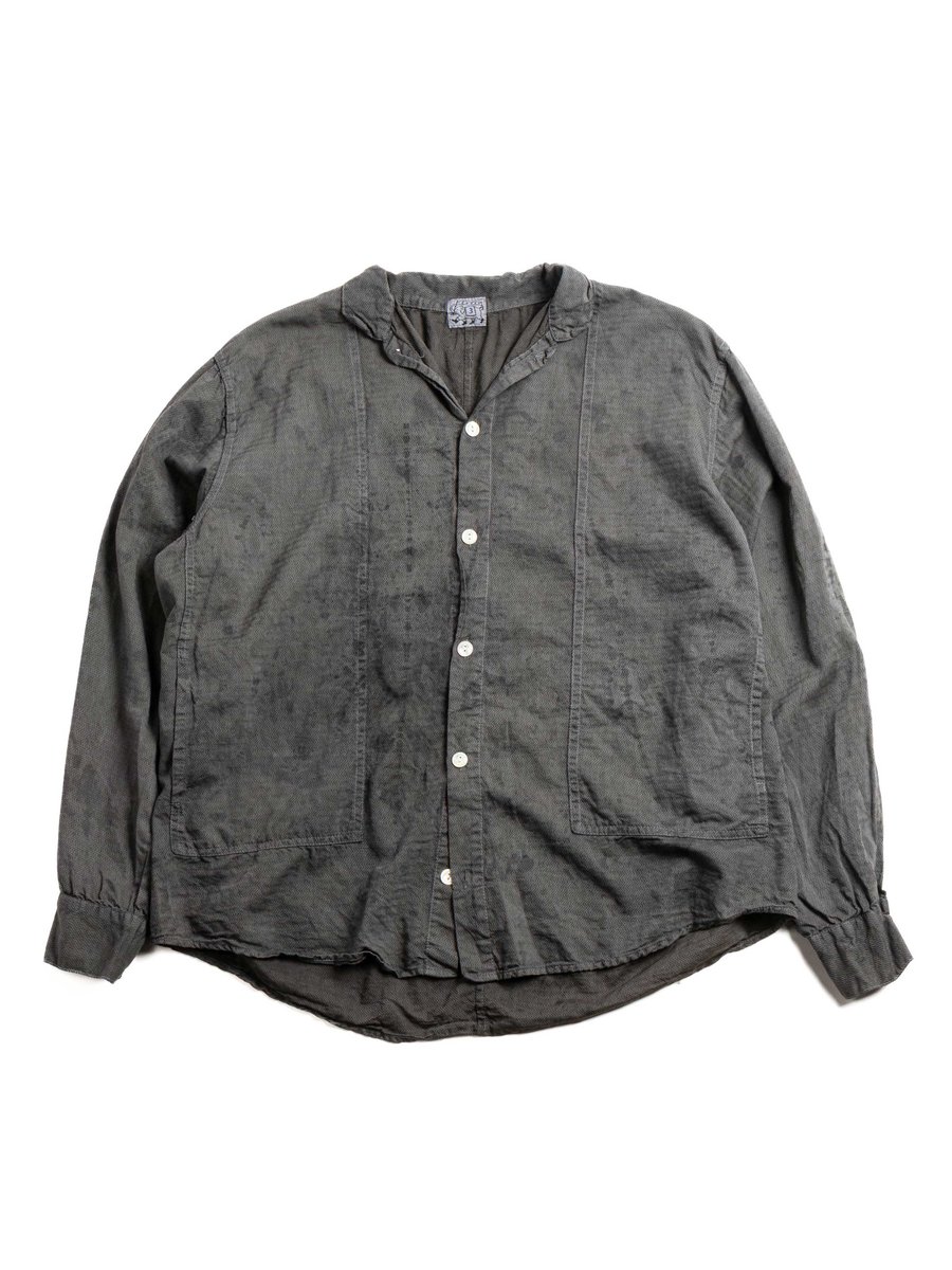 STOLE POCKET BUTTERFLY SHIRT THUNDERBOLT COTTON CAMBRIC CHESTNUT DYED