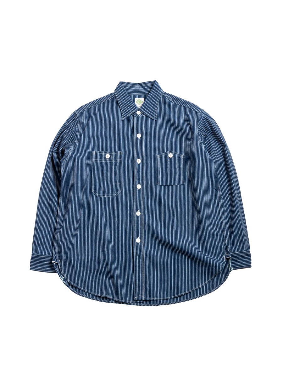 (1206&ndash;VCS) NO.6 SHIRT / VINTAGE CALICO STRIPE / INDIGO