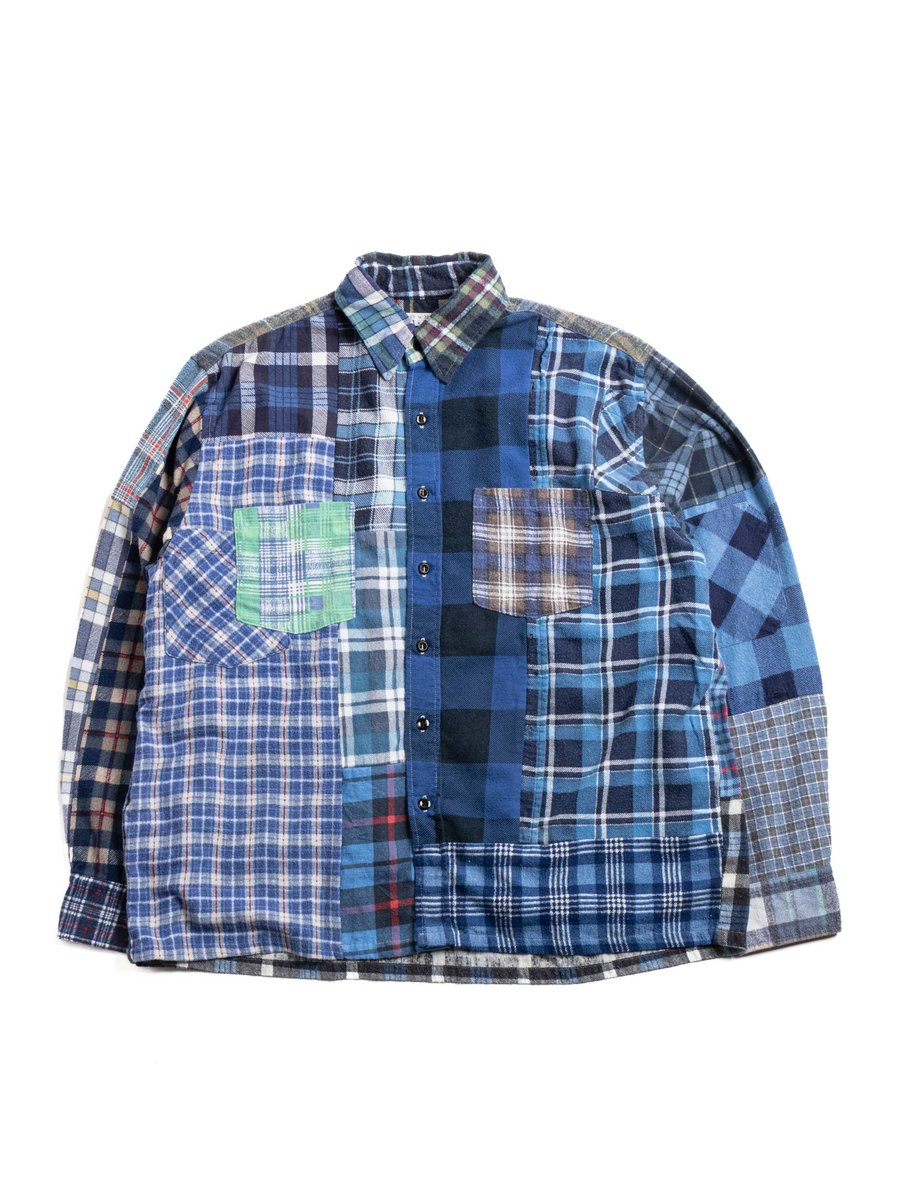 REBUILD BY NEEDLES FLANNEL STRAIGHT HEM SHIRT (A)