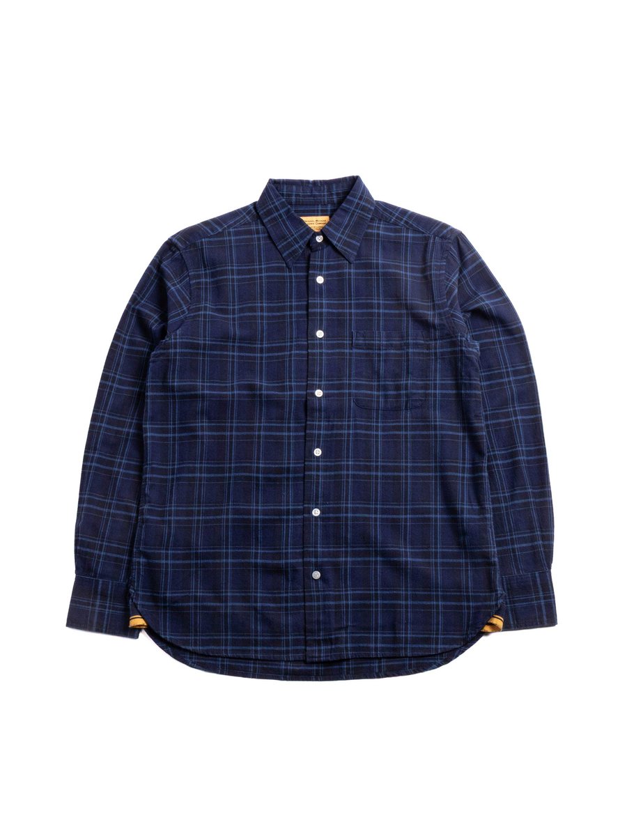 (OM45475.08) TBB HAND WOVEN WINTER MADRAS STRAIGHT HEM SHIRT
