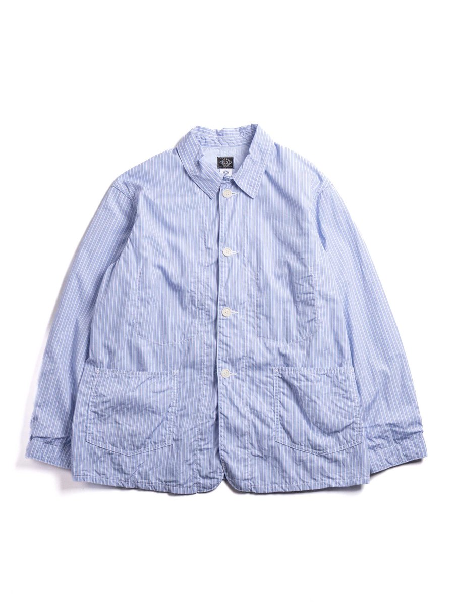 (1101L&ndash;SFI) WWII N0.1 Jacket STRIPE SHIRTING X FEATHER CHAMBRAY BLUE STRIPE