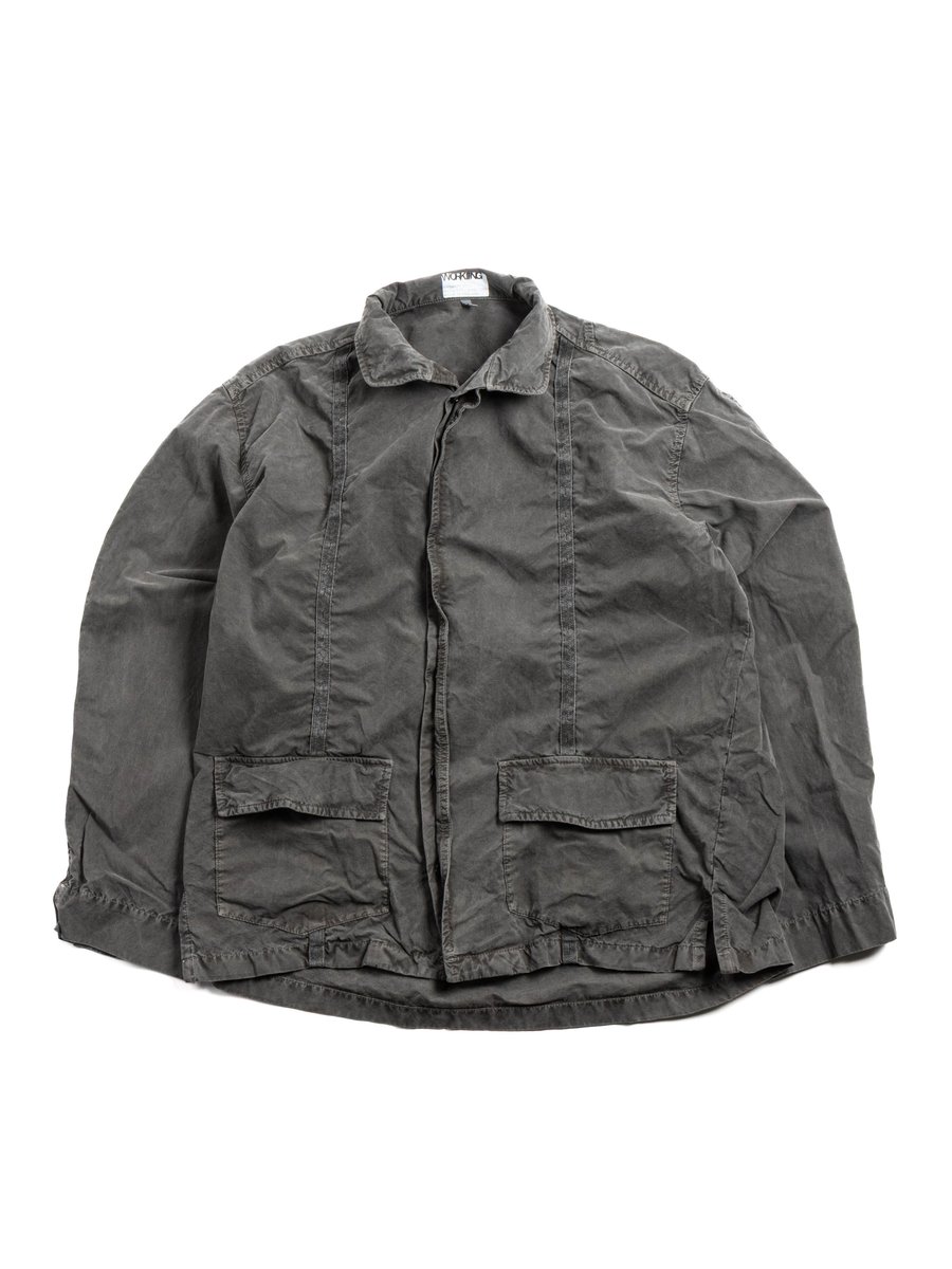 WORKING GUAYA SHIRT PEACHED COTTON OXFORD SHALE