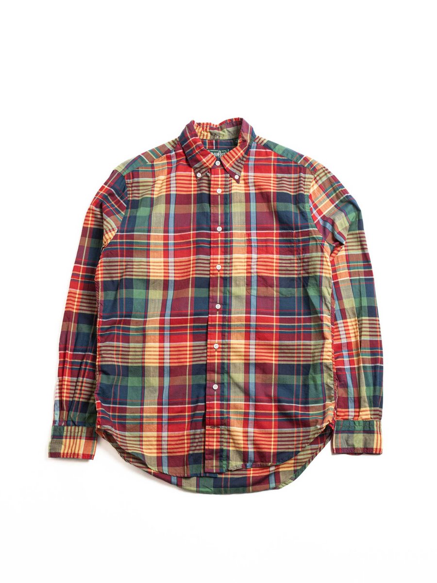 L/S BUTTON DOWN SHIRT RED/YELLOW ARCHIVE MADRAS