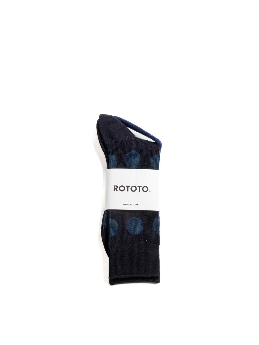 (R1628) PORTHOLE DOT SOCKS NAVY / INDIGO