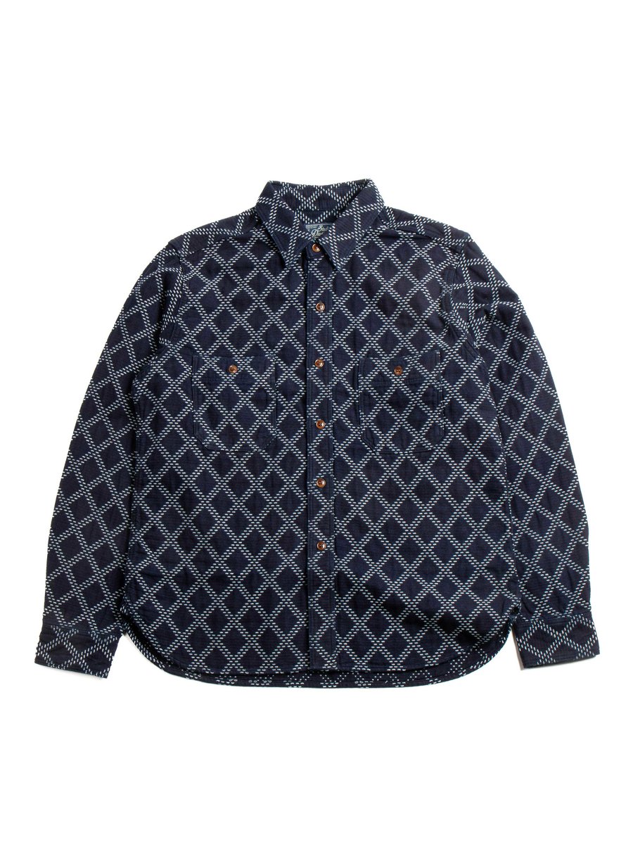 NO.5728 INDIGO DOBBY SASHIKO SHIRT