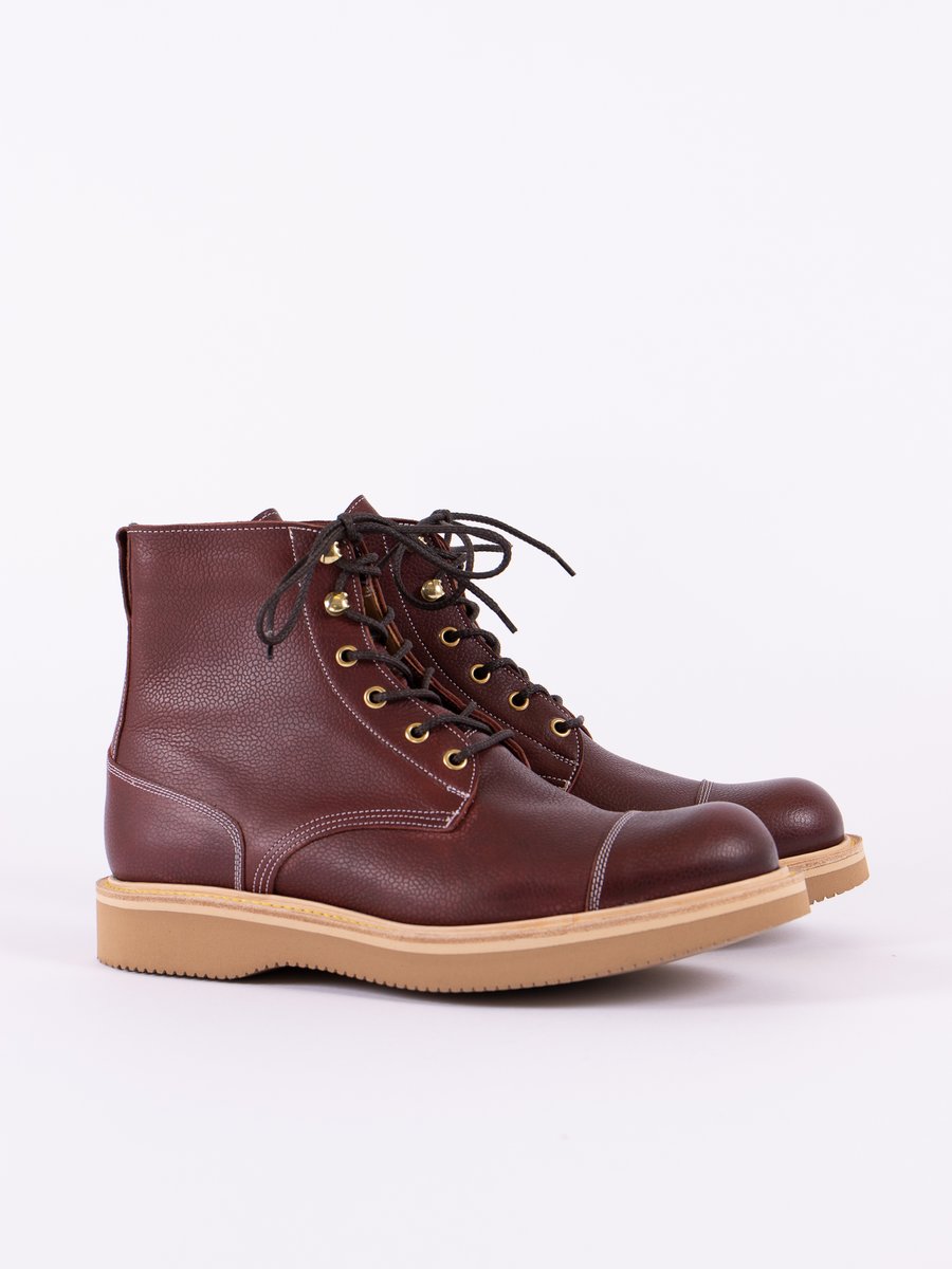 Burgundy Zug Grain TBB Combat Boot