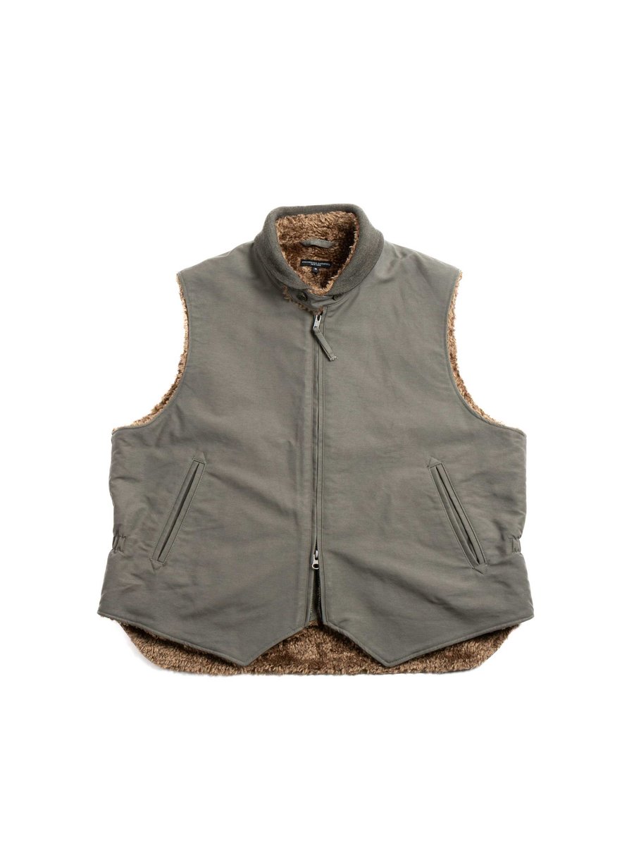 LL VEST OLIVE COTTON DOUBLE CLOTH