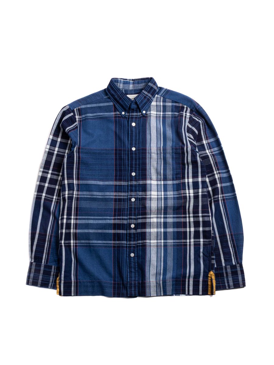 (OM45475.35) TBB HAND WOVEN NATURAL DYE ORGANIC STOUT WEAVE B.D. STRAIGHT HEM SHIRT