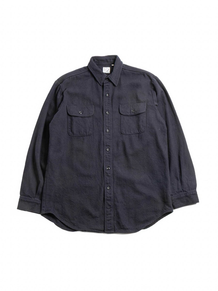 (V8072) RELAX FIT FLANNEL SHIRT NAVY