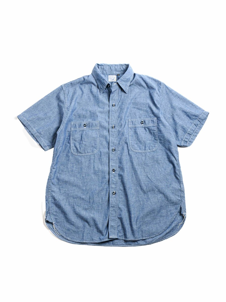 (LOT V8170)  S/S VINTAGE FIT CHAMBRAY WORK SHIRT 2YEAR WASH