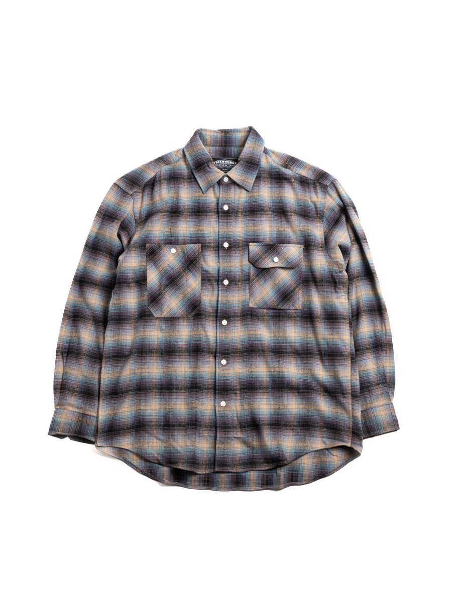 FLANNEL CHECK WORK SHIRT MIDNIGHT BLUE