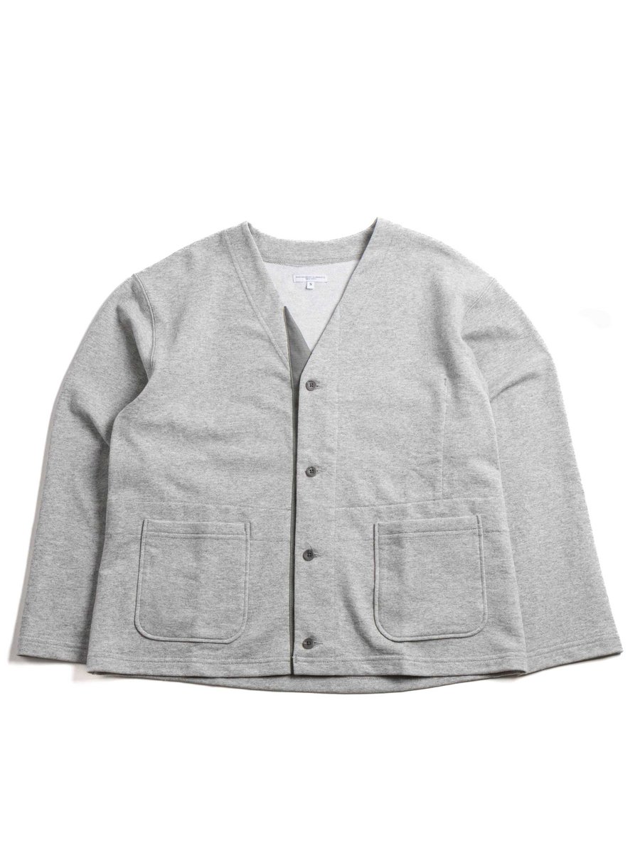 KNIT CARDIGAN HEATHER GREY FRENCH TERRY
