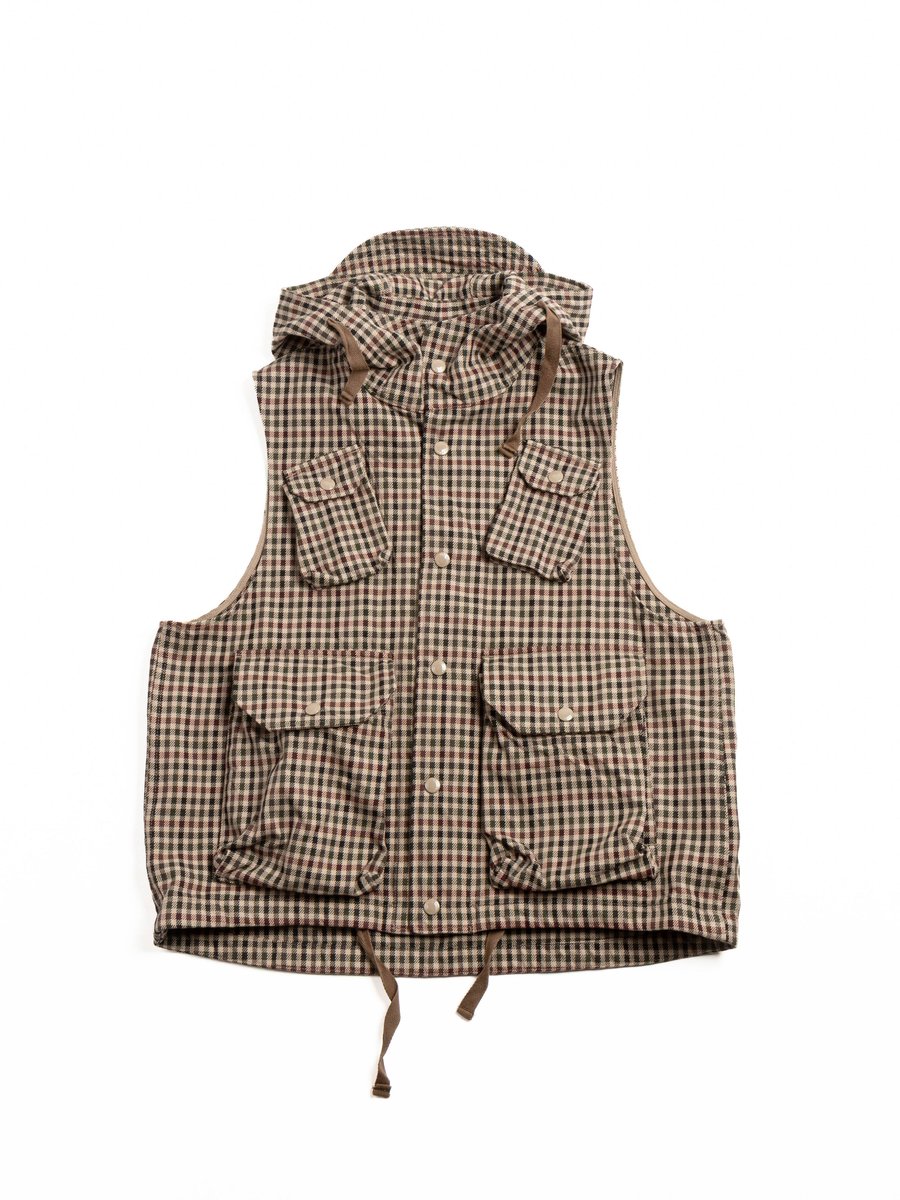 FIELD VEST /BROWN / OLIVE HEAVY GUN&ndash;CLUB CHECK