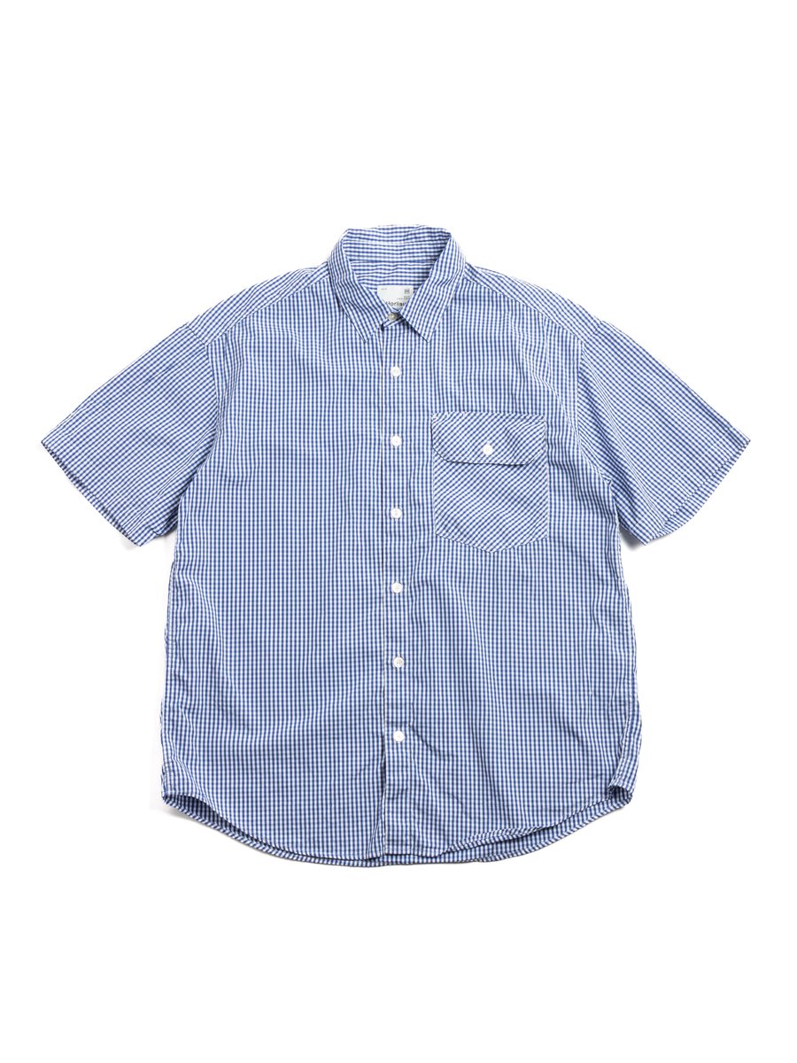 HORLISUN OPHIR GINGHAM CHECK S/S SHIRT  BLUE