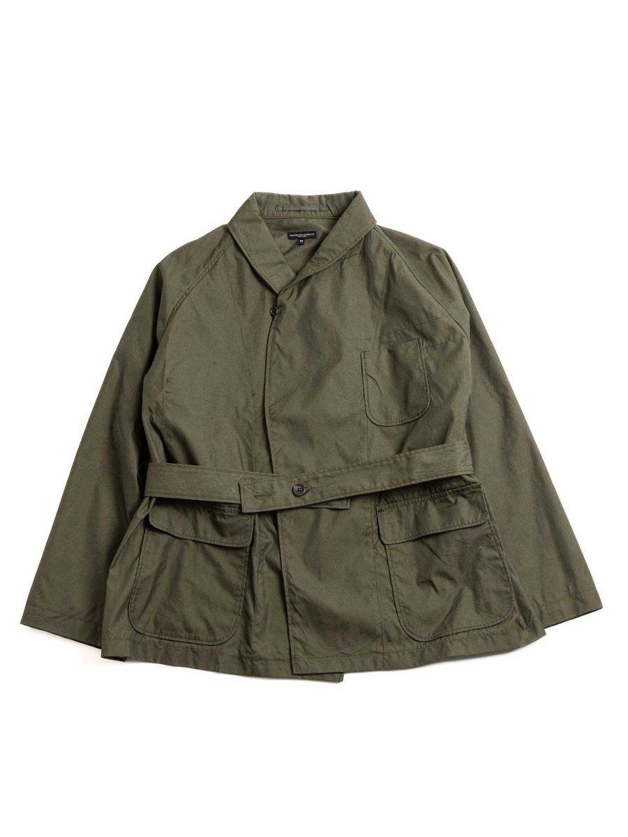 SMOKING JACKET OLIVE CP WEATHER POPLIN