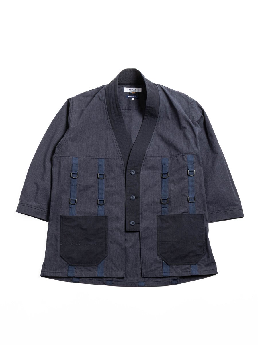 FDMTL HAORI TAPE JACKET NAVY