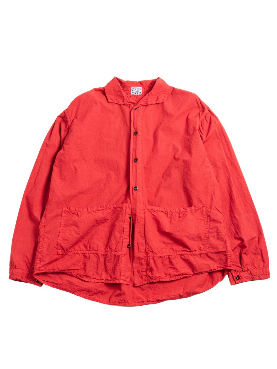 TYPE 468 FLIPPED COLLAR SHIRT ECRU LAWN ROYAL MAIL RED