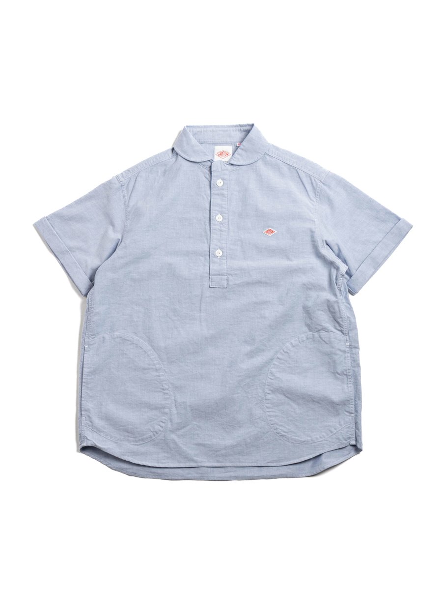 ROUND COLLAR P.O SHIRT S/S OXFORD BLUE