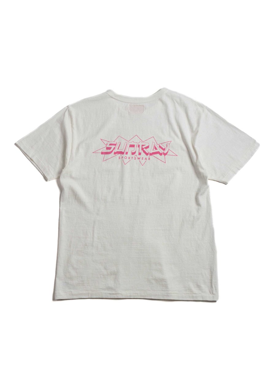 HALEIWA S/S T–SHIRT OFF WHITE / PINK PRINT