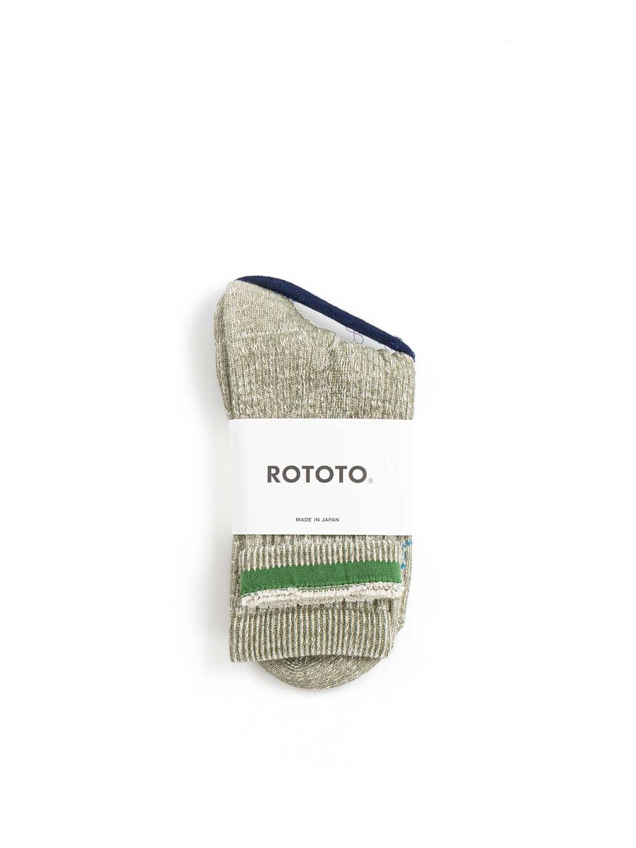 DOUBLE FACE MID SOCKS “ORGANIC COTTON” GREEN
