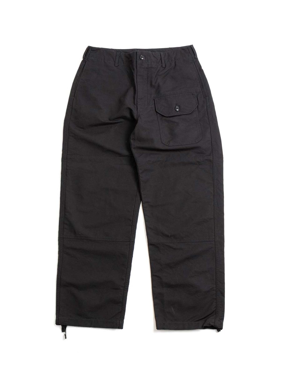 DECK PANT BLACK COTTON DOUBLE CLOTH