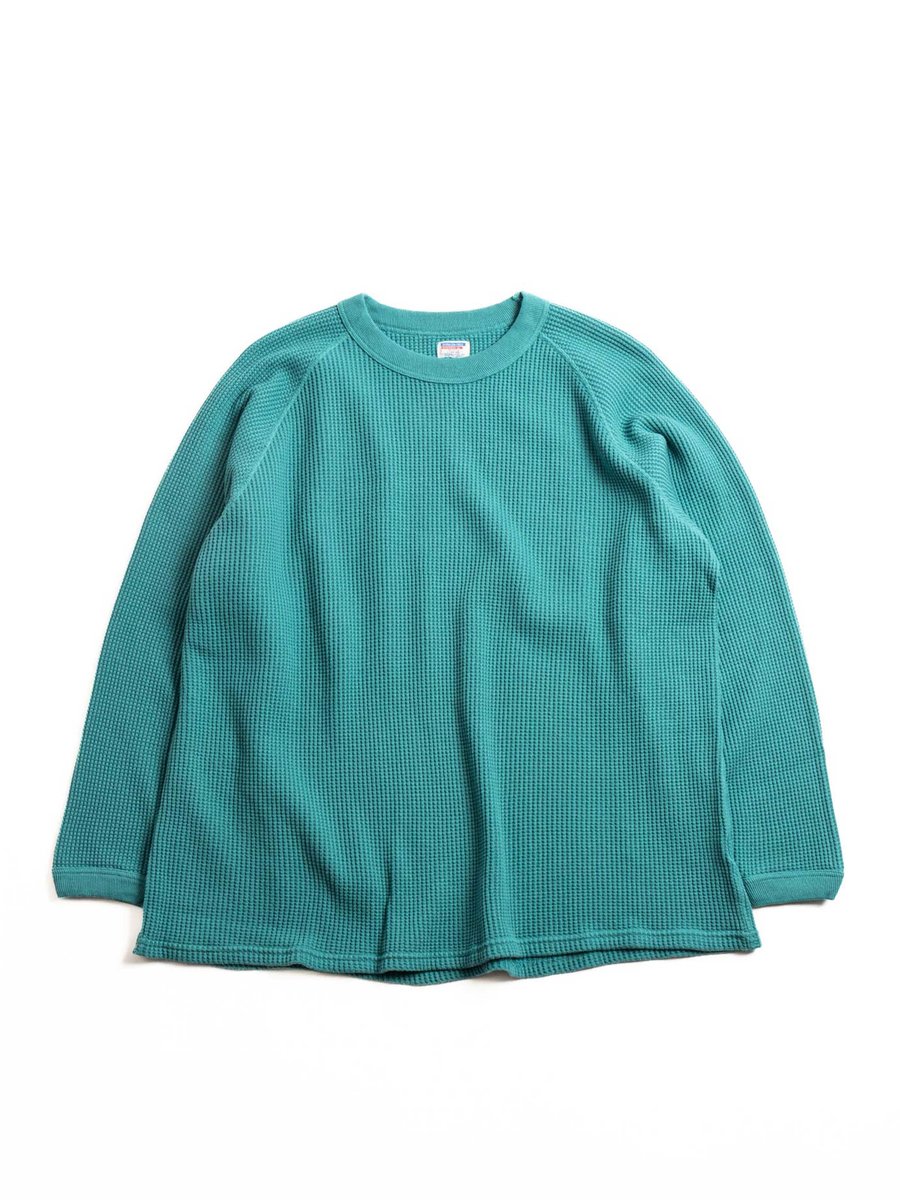 LOT.59001 HEAVY WAFFLE L/S TEE TURQUOISE