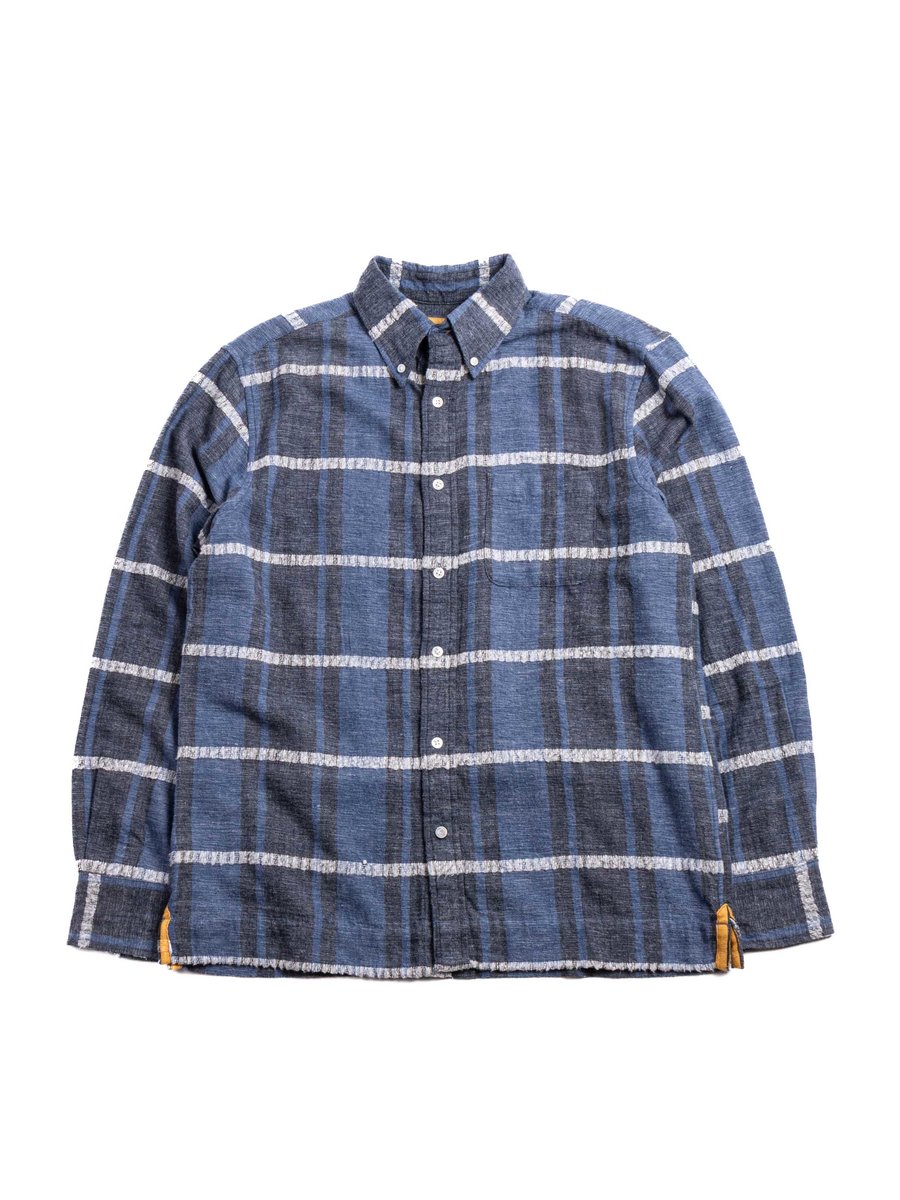 (OM45475.75) TBB HAND WOVEN CHENILLE RIB WEAVE B.D. STRAIGHT HEM SHIRT