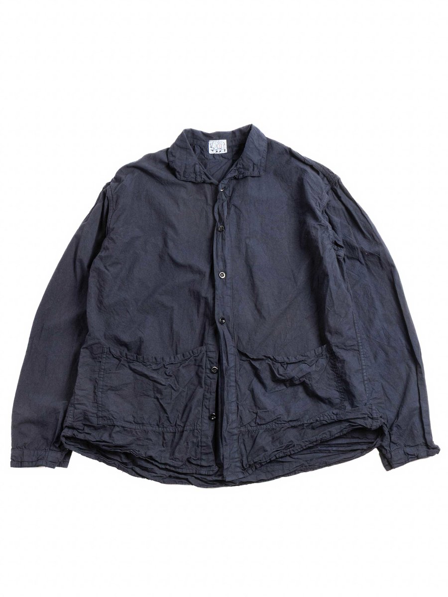 TYPE 468 FLIPPED COLLAR SHIRT ECRU LAWN HADAL BLUE