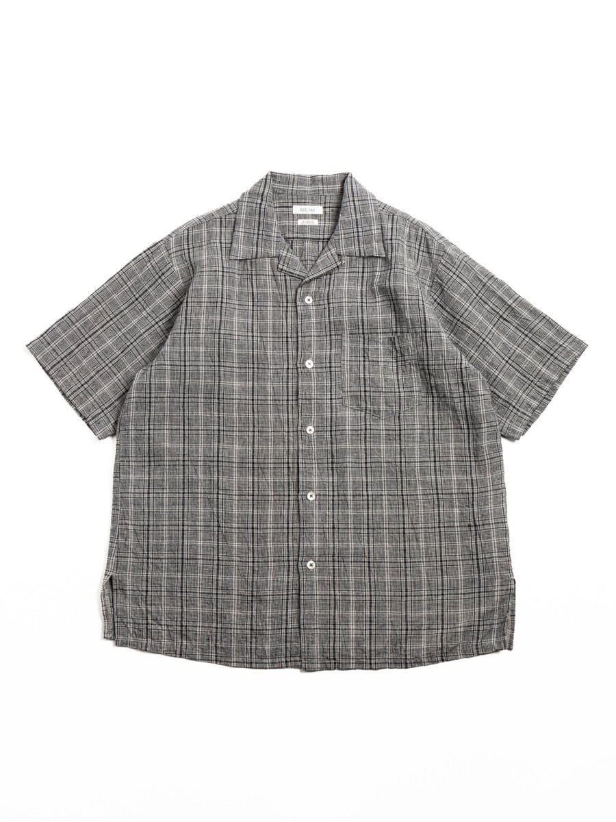 (SV&ndash;SH&ndash;033) LINEN OPEN COLLAR SHIRT GRAY