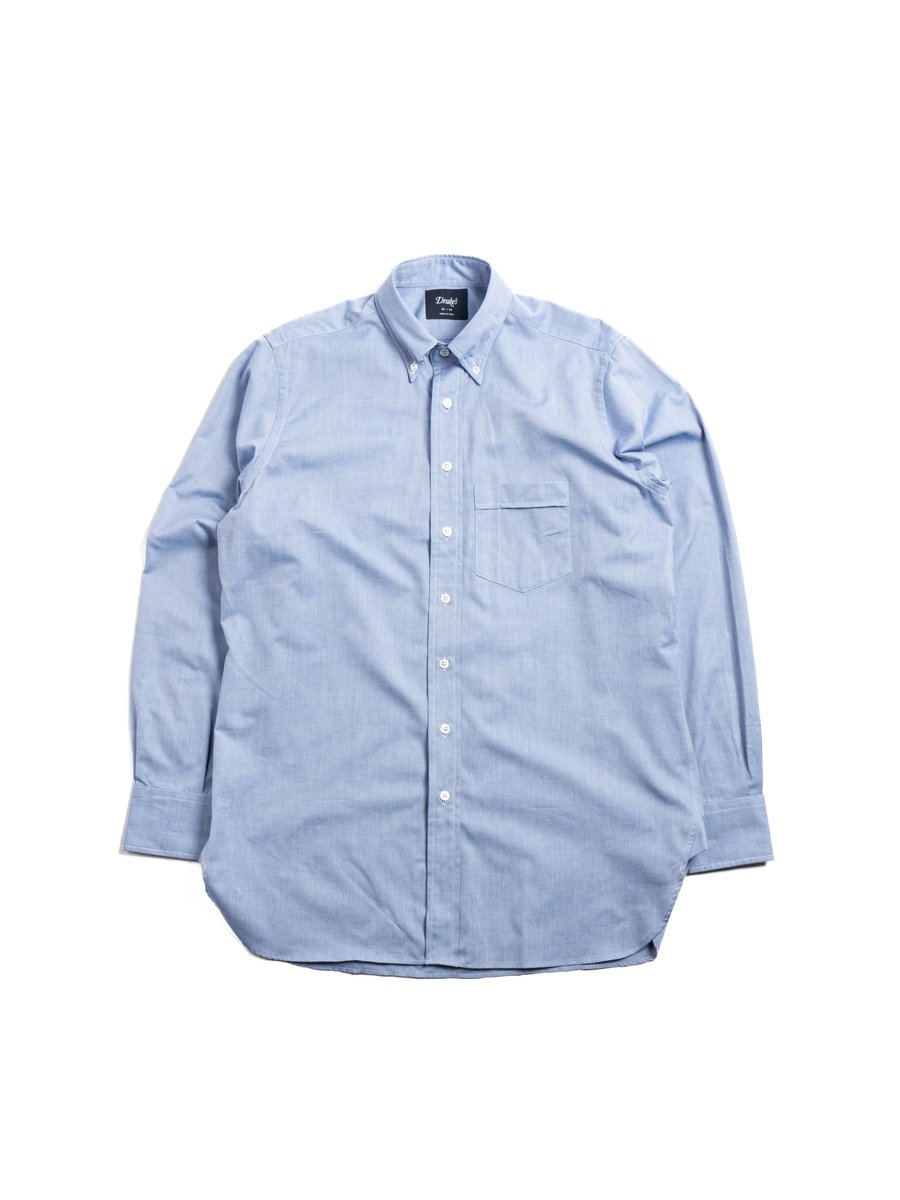 PINPOINT OXFORD BUTTON DOWN OXFORD SHIRT LIGHT NAVY