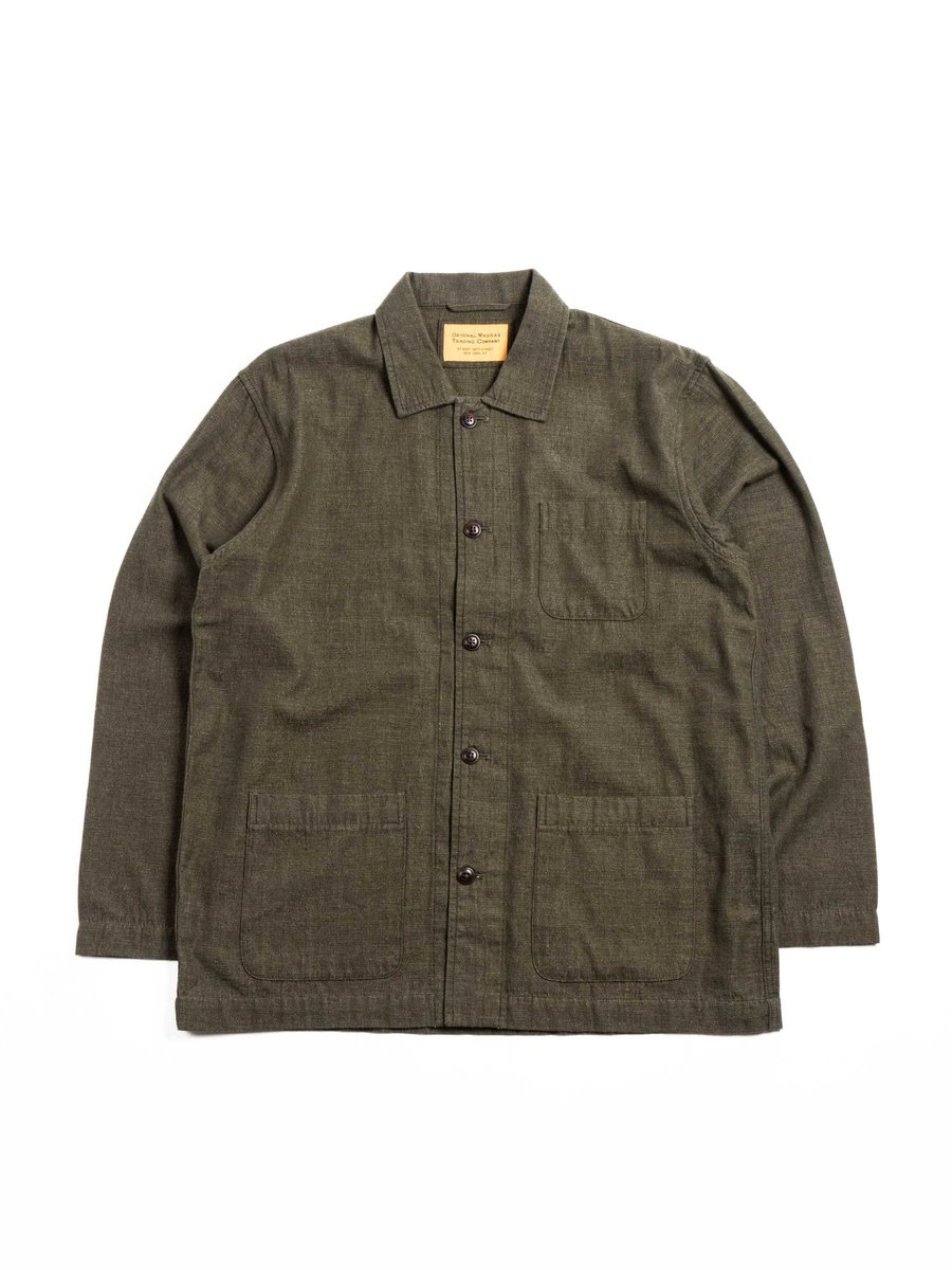 (OM45645.80) 8oz TWIN WEAVE CHAMBRAY WEAVE SHIRT JACKET OLIVE