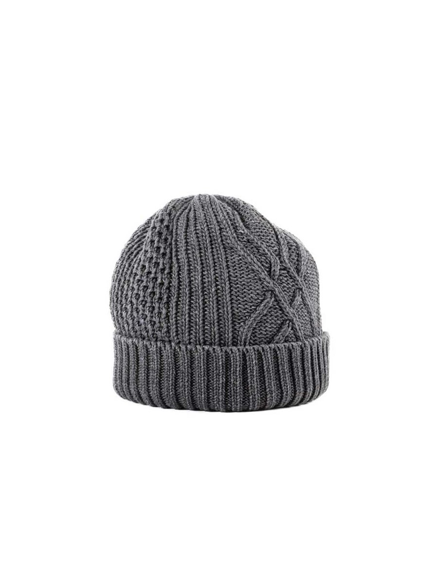 ARAN CABLE WATCH CAP CHARCOAL