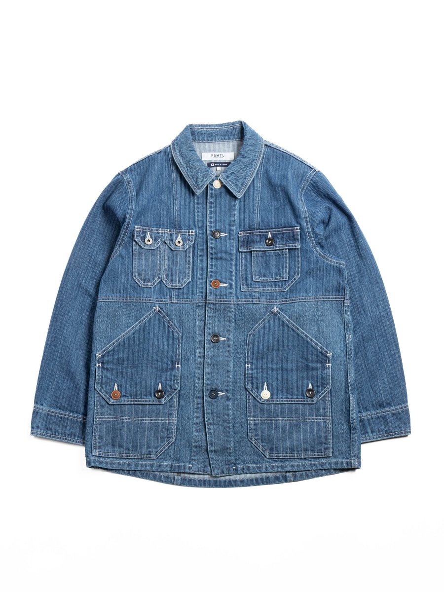 FDMTL PACHWORK COVERALL JACKET 3YR WASH INDIGO