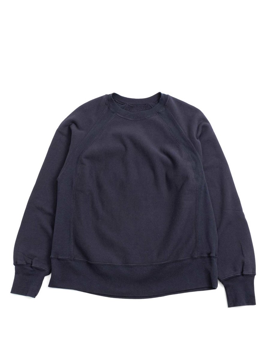 RAGLAN CREW NAVY COTTON HEAVY FLEECE